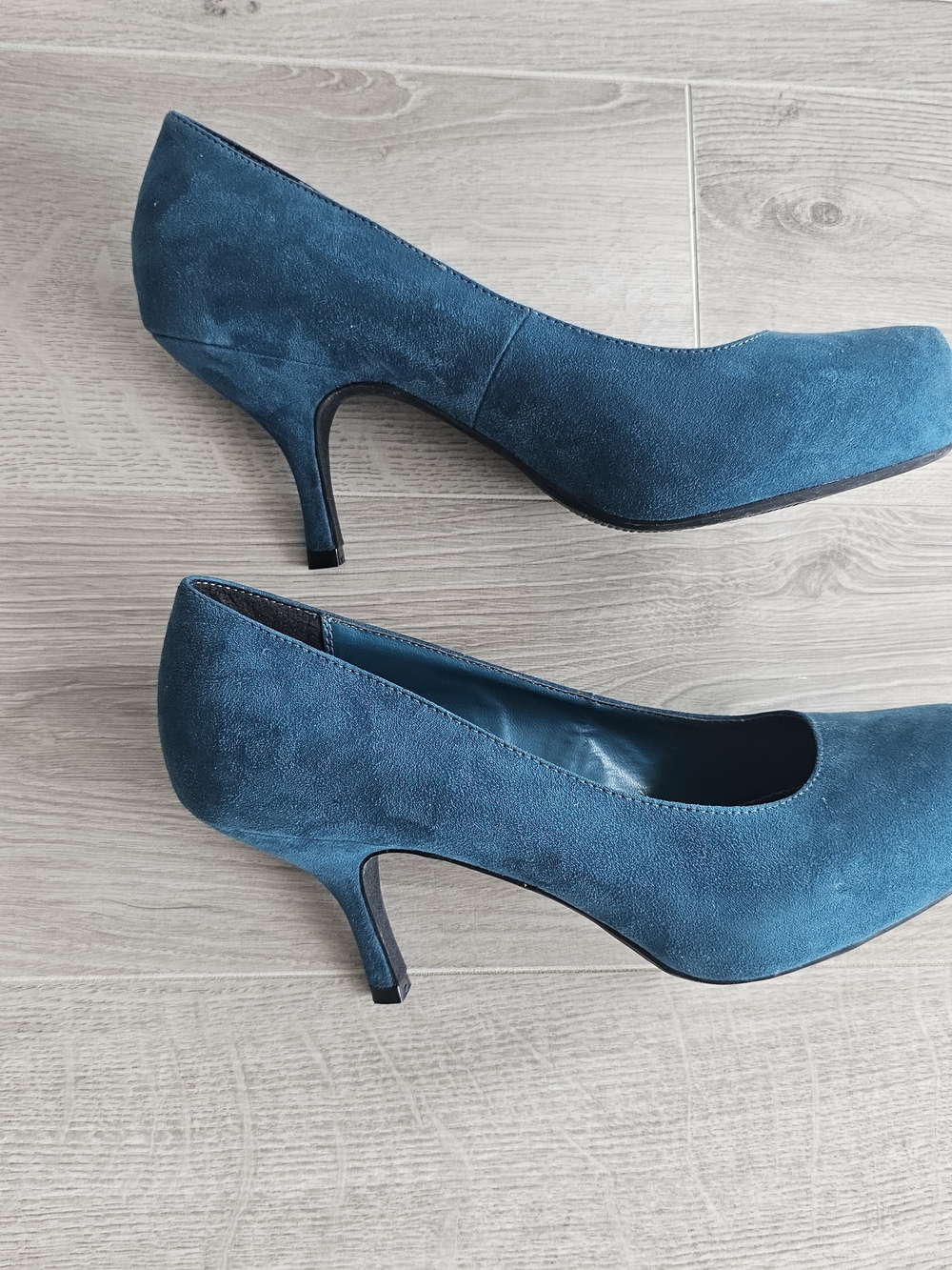 Dorothy Perkins Teal Suede Mid Heel Pumps